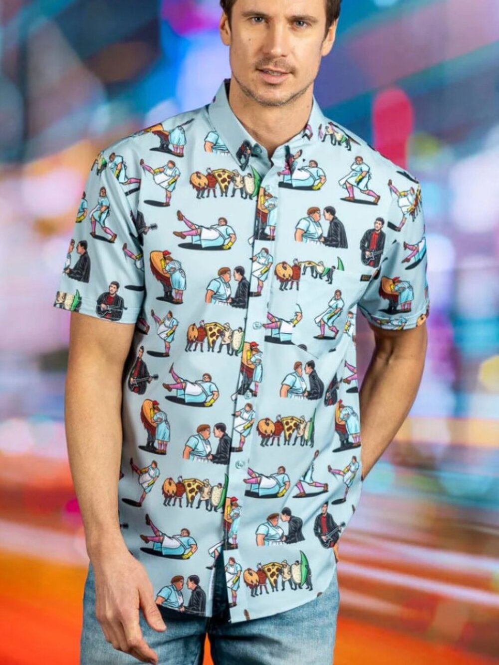 RSVLTS SNL50 Lunch Lady Land Button Up Shirt Medium NWT Saturday Night Live